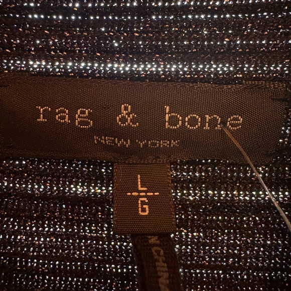 Rag & Bone Black Metallic Mock Neck Sweater NWT $295 — Size L - Picture 3 of 16